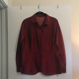 Lillie Rubin rich red cocktail blouse